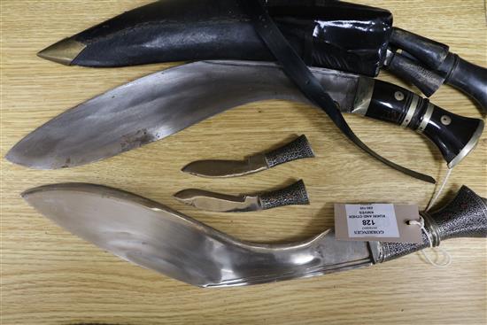 Seven Kukri and other knives